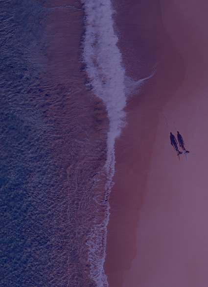 Bird's eye photo of the beach.