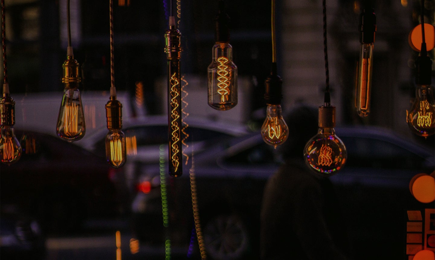 Different styled Edison light bulbs.