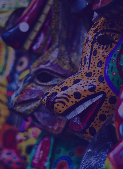Colored masks and fabric.