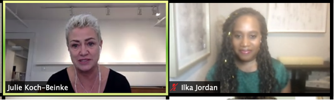 Julie Koch-Beinke and Ilka Jordan on a Zoom call