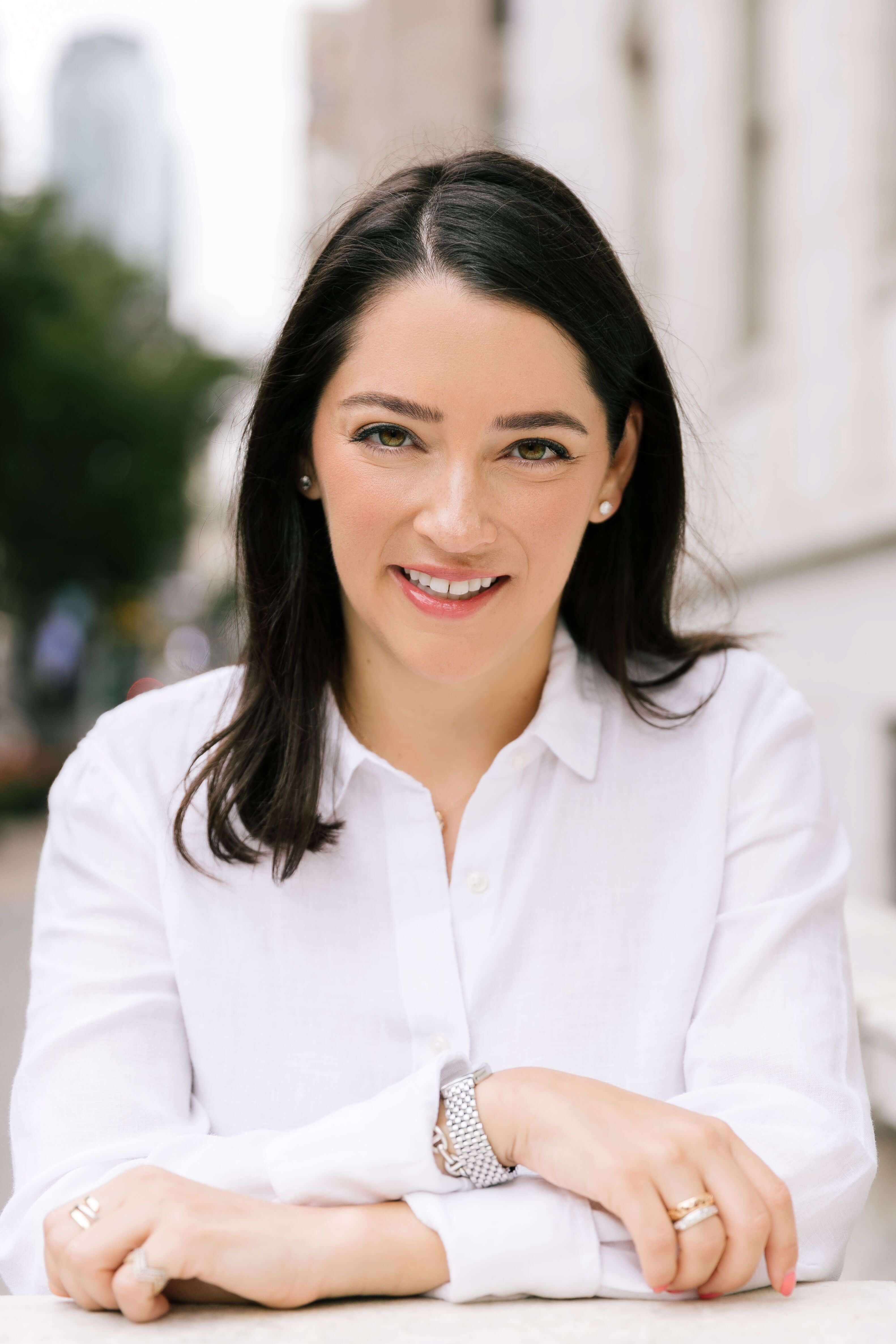 Katy Marshall, professional headshot, white shirt