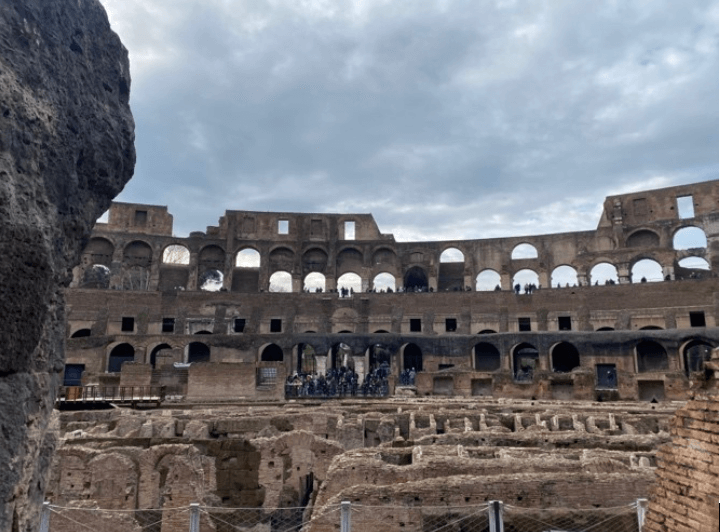 Inside the Colosseum in Italy