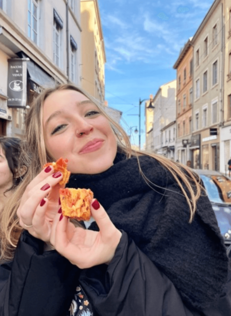 Girl eating food 