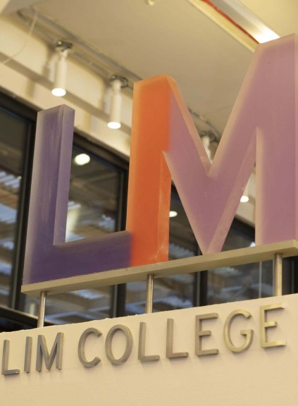 Maxwell Hall lobby - LIM logo sign