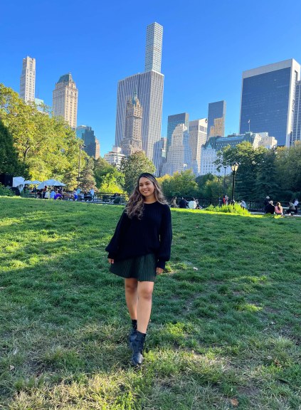 Sohl in Central Park, black sweater