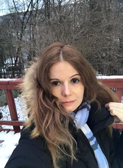 photo of a woman outside in cold weather