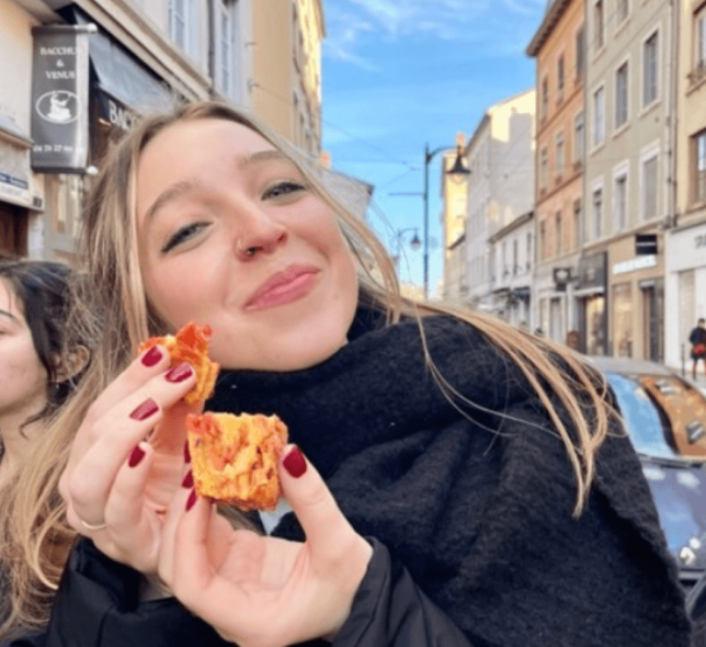 Girl eating food