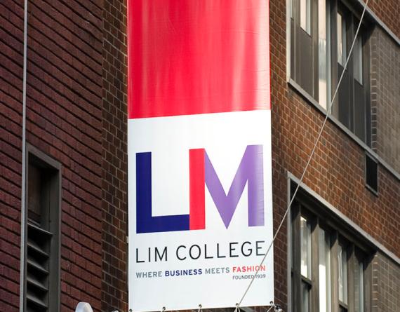 LIM College outdoor street banner