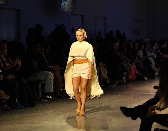 Young woman on runway, LIM College Fashion Show