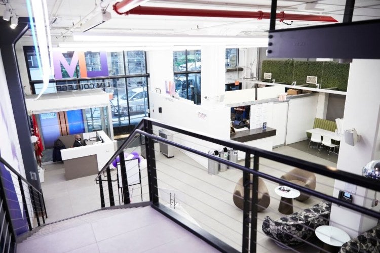 Maxwell Hall entrance, viewed from mezzanine level