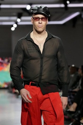 Fashion model on the runway at LIM College's 2026 Fashion Show