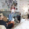 Students sitting and laughing in FOUND Residence Hall