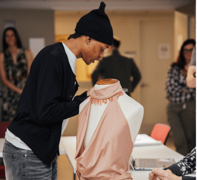 man with mannequin