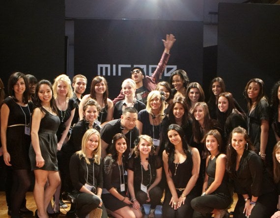 group of students on a stage